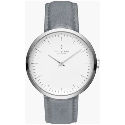 Nordgreen Copenhagen Armbanduhr Infinity Silber - Veganes Lederarmband