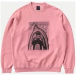Nudie Jeans Herren Sweatshirt aus Biobaumwolle mit Print "LASSE ISSUE", Paper Pink