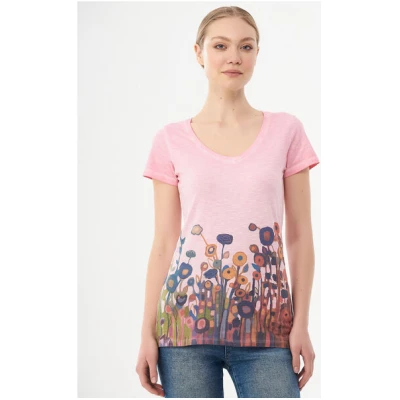 ORGANICATION Cold Pigment Dyed T-shirt aus Bio-Baumwolle mit Blumen-Print