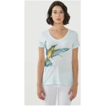 ORGANICATION Cold Pigment Dyed T-shirt aus Bio-Baumwolle mit Vogel-Print