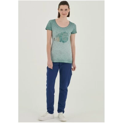 ORGANICATION Garment Dyed T-Shirt aus Bio-Baumwolle mit Igel-Print
