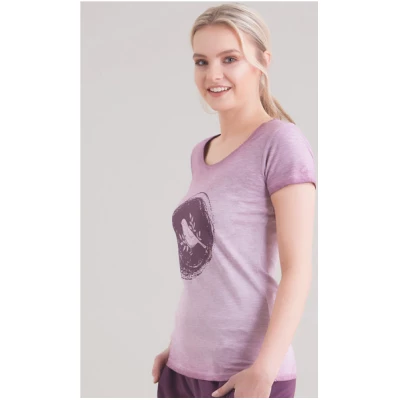 ORGANICATION Garment Dyed T-Shirt vorne mit Vogel-Print