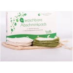 OrganicMom® 16 Bio-Baumwolle Abschminkpads waschbar in natur + grün inkl. Baumwollbeutel