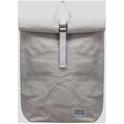 Paper & Sons Pine - Rolltop Rucksack aus Kraftpapier, 28l, grau, wasserabweisend