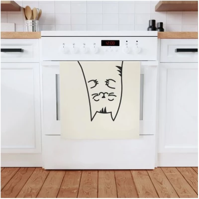 PepMelon Katzen-Geschirrtuch, 50 x 70 cm, Bio-Baumwolle
