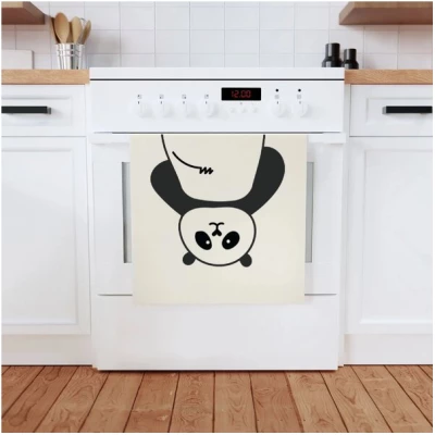 PepMelon Panda Geschirrtuch, 50 x 70 cm, Bio-Baumwolle
