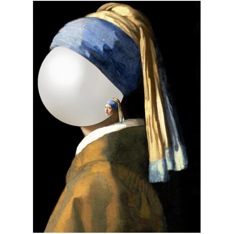 Photocircle Poster / Leinwandbild - Pearl with a girl earring