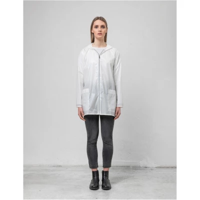 Rain Jacket Women White - With Hood