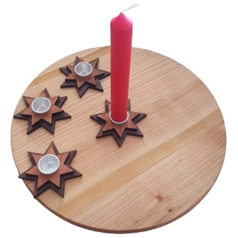 ReineNatur Adventskranz - Stern Kerzenhalter - Weihnachtsdekoration - Adventsgesteck