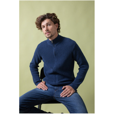 Rifò - Circular Fashion Made in Italy Cardigan aus recyceltem Denim - Duccio