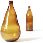 SAMESAME Bauchige Upcycling Vase aus Bierflasche