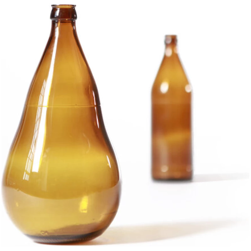 SAMESAME Bauchige Upcycling Vase aus Bierflasche