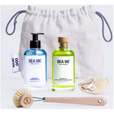SEA ME KÜCHEN SET MIT SPÜLMITTEL, HANDSEIFE, SPÜLBÜRSTE & SPÜLSCHWAMM (100% VEGAN)