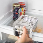 Sattvii® Klimaneutrales Edelstahl Bento Box Set | Brotdose | Lunchbox mit Mini-Behälter