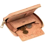 Simaru Damen-Geldbörse Geldbeutel Portemonnaie aus Kork mit Reißverschluss