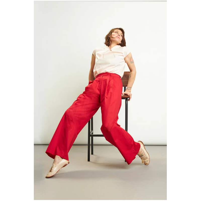Skrabak Damen Hose "Hugo" aus Bio-Baumwolle in rot