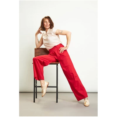 Skrabak Damen Hose "Hugo" aus Bio-Baumwolle in rot