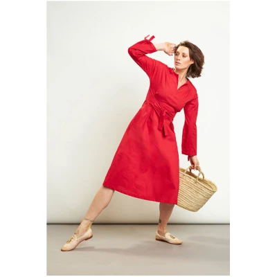 Skrabak Kleid "Ondine" aus Bio-Baumwolle rot