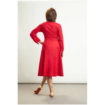 Skrabak Kleid "Ondine" aus Bio-Baumwolle rot