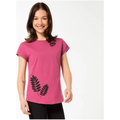 Spangeltangel Damenshirt "Vogelbeerblätter", T-Shirt, gedrucktes florales Motiv, für Frauen
