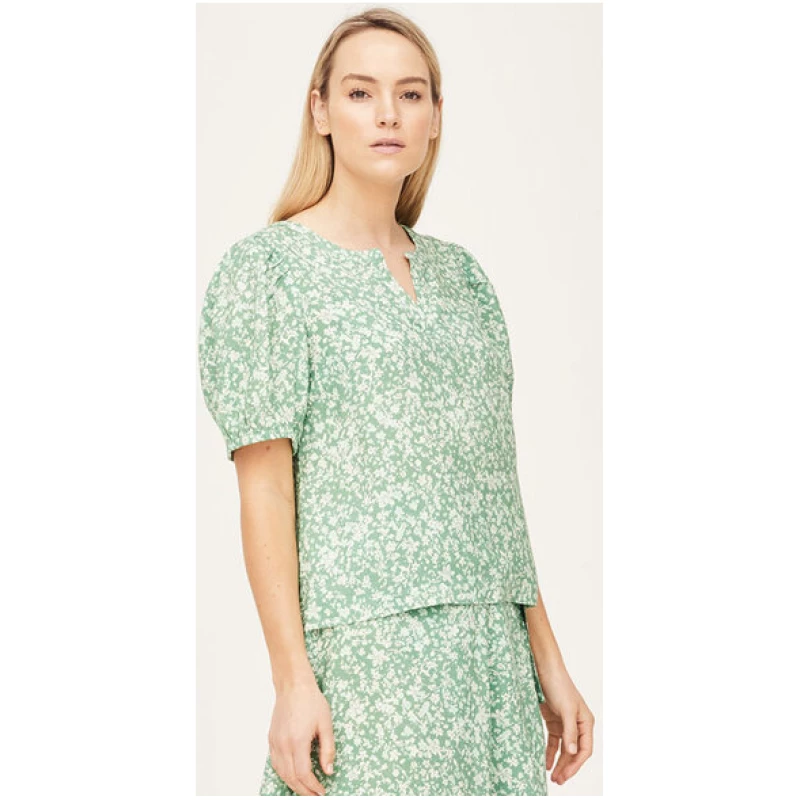 Thought Bluse Cassia Puff Sleeve - Green
