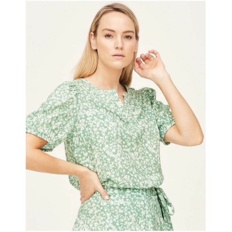 Thought Bluse Cassia Puff Sleeve - Green