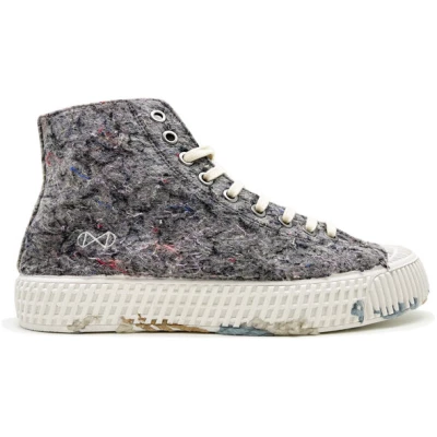 Veganer Sneaker "nat-2 Mover" grey aus recycelten Fashion Textilien, Cord, Kork und Zuckerrohr MEN