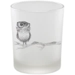 Windlicht "Brilleneule" von LIGARTI | handbedrucktes Teelicht | Kerzenhalter | Kerzenglas