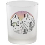 Windlicht "Camping Day and Night" von LIGARTI | handbedrucktes Teelicht | Kerzenhalter | Kerzenglas