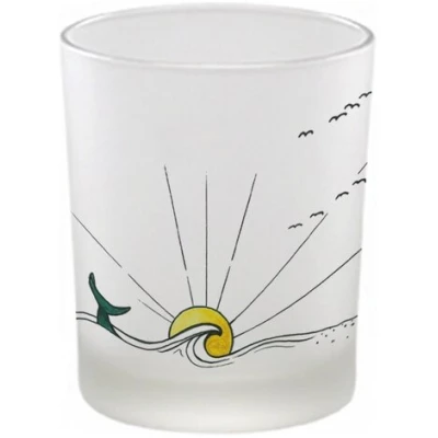 Windlicht "Camping Life" von LIGARTI | handbedrucktes Teelicht | Kerzenhalter | Kerzenglas