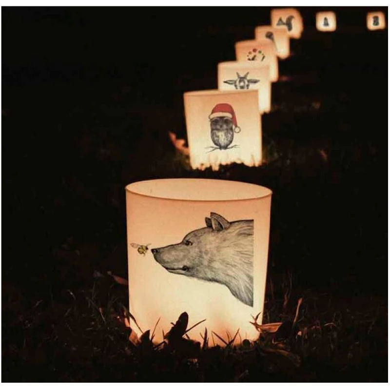 Windlicht "Die Begegnung" von LIGARTI | handbedrucktes Teelicht | Kerzenhalter | Kerzenglas