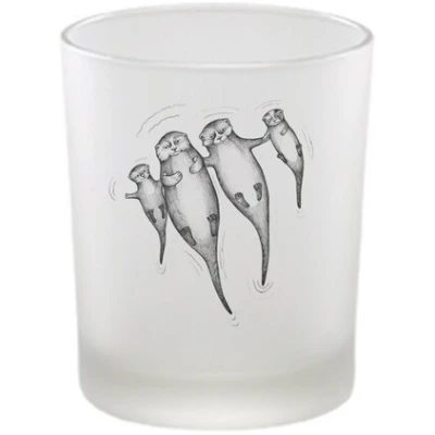 Windlicht "Die Otters" von LIGARTI | handbedrucktes Teelicht | Kerzenhalter | Kerzenglas