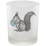 Windlicht "Eichhörnchen Welt" von LIGARTI | handbedrucktes Teelicht | Kerzenhalter | Kerzenglas