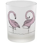 Windlicht "Flamingoparade" von LIGARTI | handbedrucktes Teelicht | Kerzenhalter | Kerzenglas