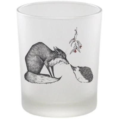 Windlicht "Fuchs und Igel" von LIGARTI | handbedrucktes Teelicht | Kerzenhalter | Kerzenglas