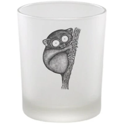 Windlicht "Koboldmaki" von LIGARTI | handbedrucktes Teelicht | Kerzenhalter | Kerzenglas