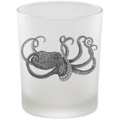 Windlicht "Oktopus" von LIGARTI | handbedrucktes Teelicht | Kerzenhalter | Kerzenglas
