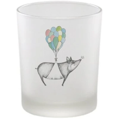 Windlicht "Sau viel Glück" von LIGARTI | handbedrucktes Teelicht | Kerzenhalter | Kerzenglas