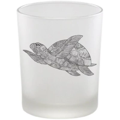 Windlicht "Schildkröte" von LIGARTI | handbedrucktes Teelicht | Kerzenhalter | Kerzenglas