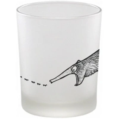 Windlicht "Schleckbert" von LIGARTI | handbedrucktes Teelicht | Kerzenhalter | Kerzenglas