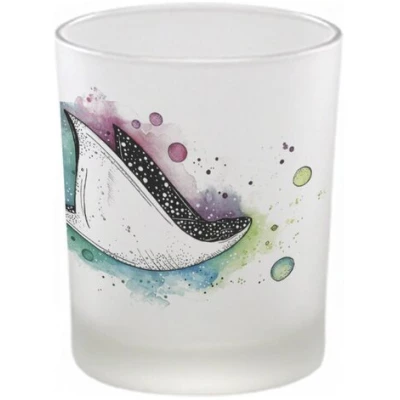 Windlicht "Space Rochen" von LIGARTI | handbedrucktes Teelicht | Kerzenhalter | Kerzenglas