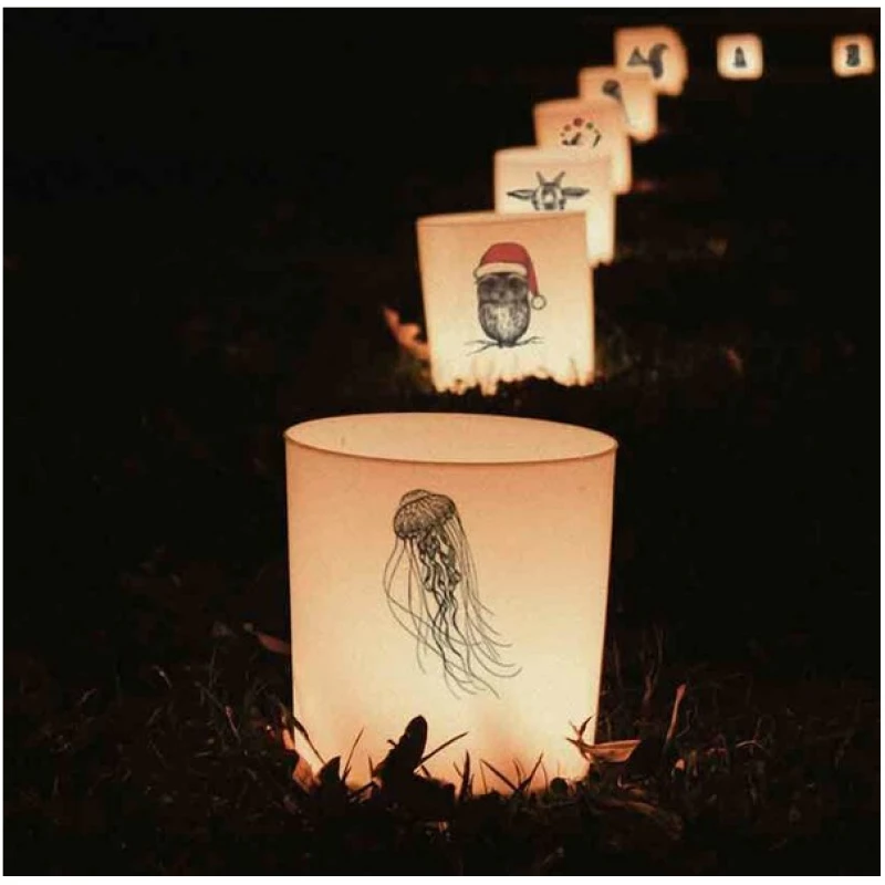 Windlicht "Tiefseequalle" von LIGARTI | handbedrucktes Teelicht | Kerzenhalter | Kerzenglas