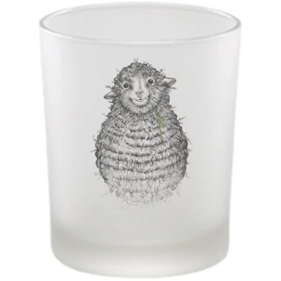 Windlicht "Wollfried" von LIGARTI | handbedrucktes Teelicht | Kerzenhalter | Kerzenglas