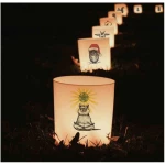 Windlicht "Yogibär" von LIGARTI | handbedrucktes Teelicht | Kerzenhalter | Kerzenglas