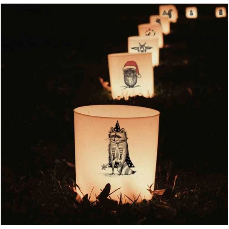 Windlicht "Zaubär" von LIGARTI | handbedrucktes Teelicht | Kerzenhalter | Kerzenglas