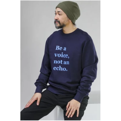 YogiLiebe Herren Sweatshirt "Be a voice, not an echo" Bio-Baumwolle Blau