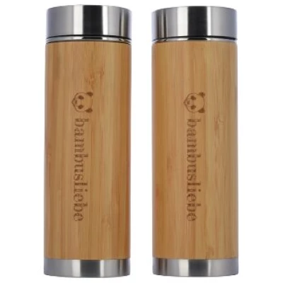 bambusliebe Bambus Thermosflasche mit Teesieb