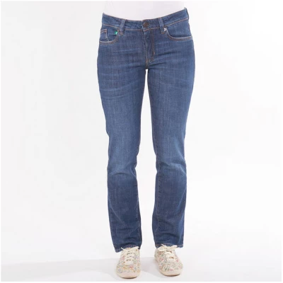 fairjeans Basic Jeans STRAIGHT WAVES, gerades Bein, jeansblau mit Waschung, mittelhoher Bund
