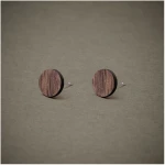 feinformart Ohrstecker / Ohrring aus Holz "Eiche geräuchert" 7mm / 9mm