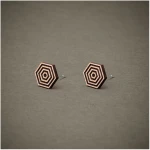 feinformart Ohrstecker / Ohrring aus Holz "Hexagon2" 9mm